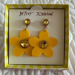Betsey Johnson Flower Dangle Earrings
